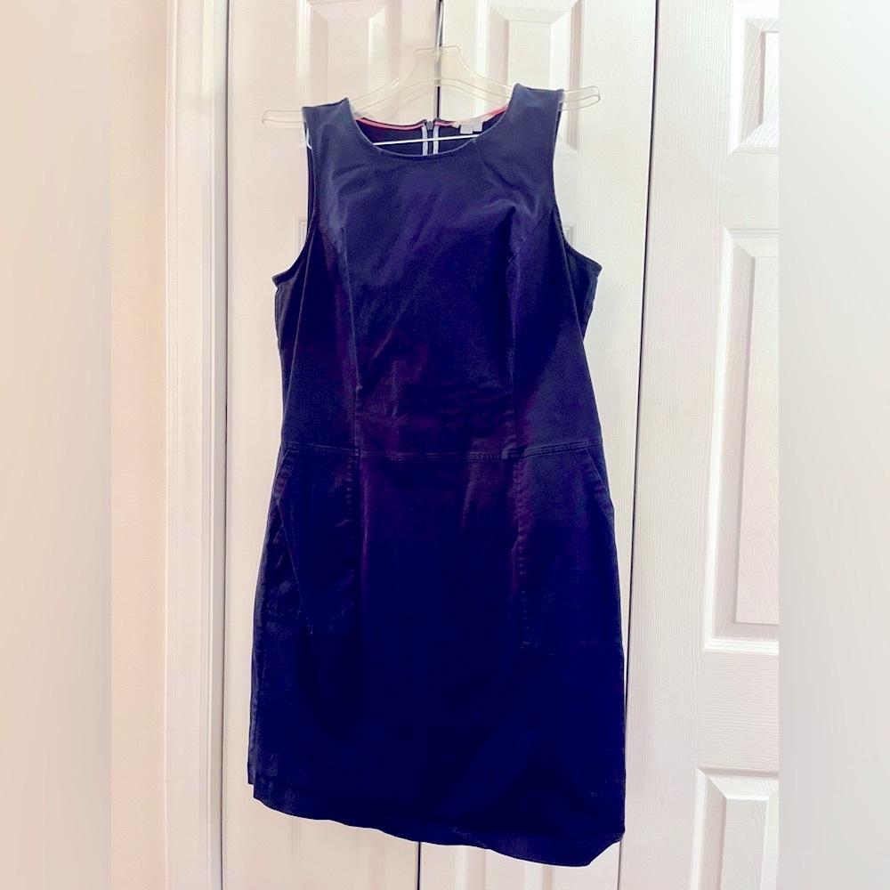 Sleeveless Boden Dress in Navy Blue Twill